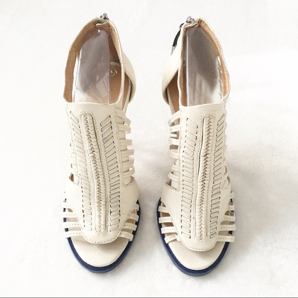 L.A.M.B. Kamy Leather Caged Heel Sandals - Picture 3 of 8